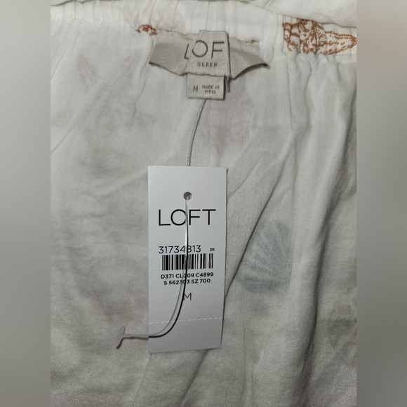 LOFT Sleep Seashell Star Fish Women’s Medium White Bow Tie Straps Top Blouse - Picture 6 of 10